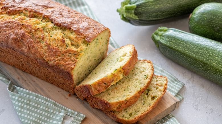 Sliced zucchini bread