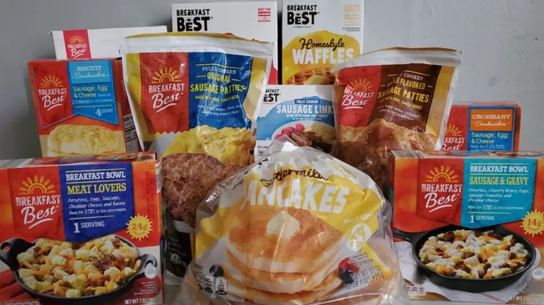 Assorted Aldi frozen breakfast items