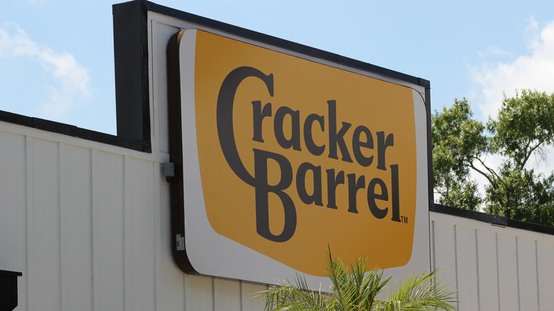 Cracker Barrel's new logo design on a sign