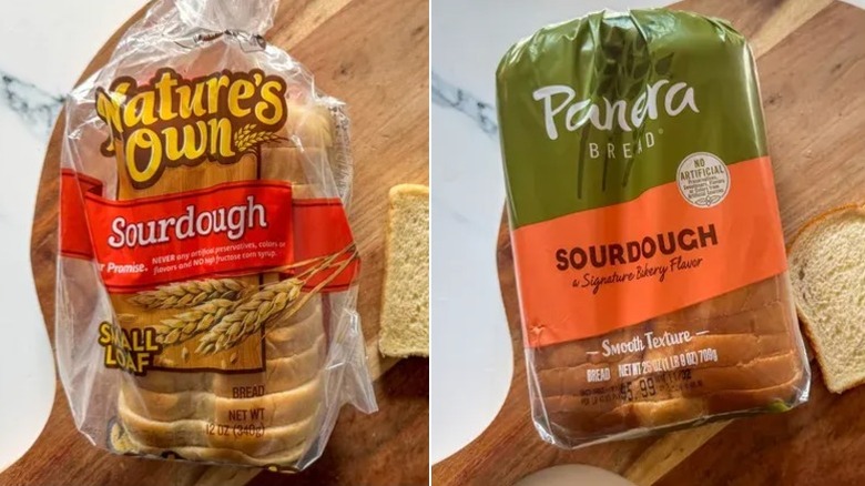 Nature's Own and Panera sourdough bread loaves