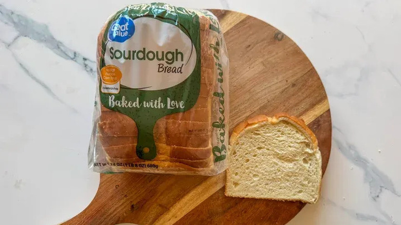 Great Value Sourdough Bread on a wooden board