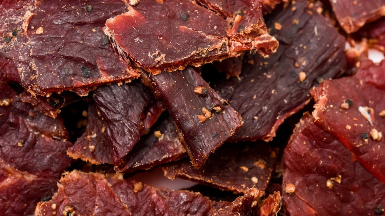 Strips of beef jerky