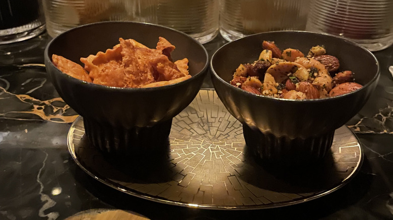 Individual snack mix at Peacock Alley at the Walforf Astoria in NYC