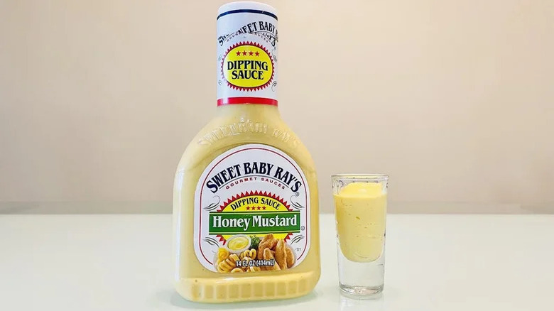 Bottle of Sweet Baby Ray's honey mustard dipping sauce