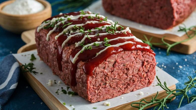glazed and sliced meatloaf