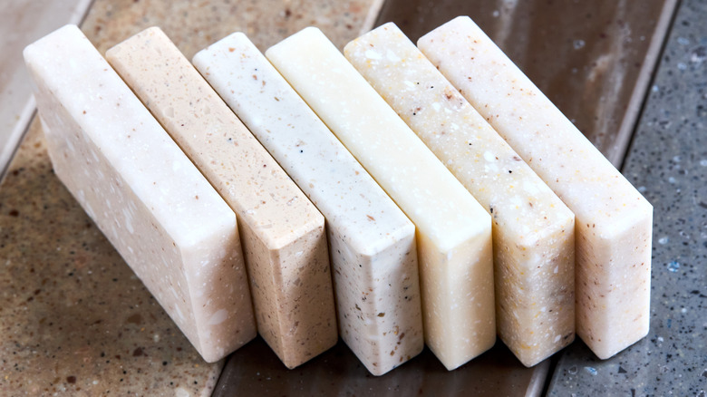 Porcelain stoneware countertop samples