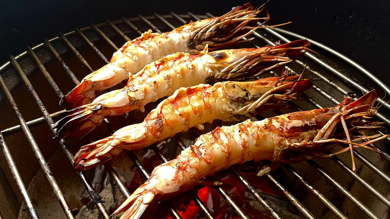 Lobsters being grilled