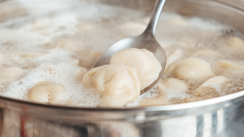 dumplings boiling in water