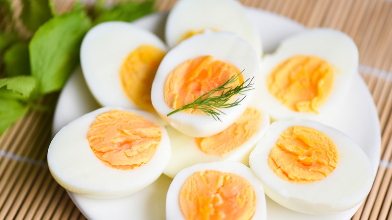 plate of hard boiled eggs