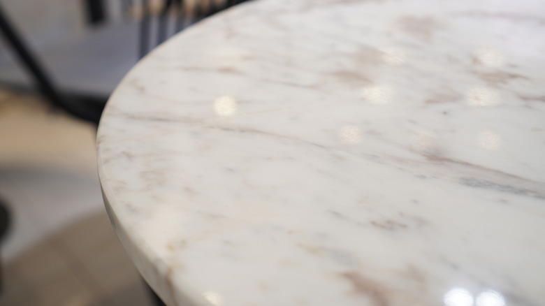 White marble counter