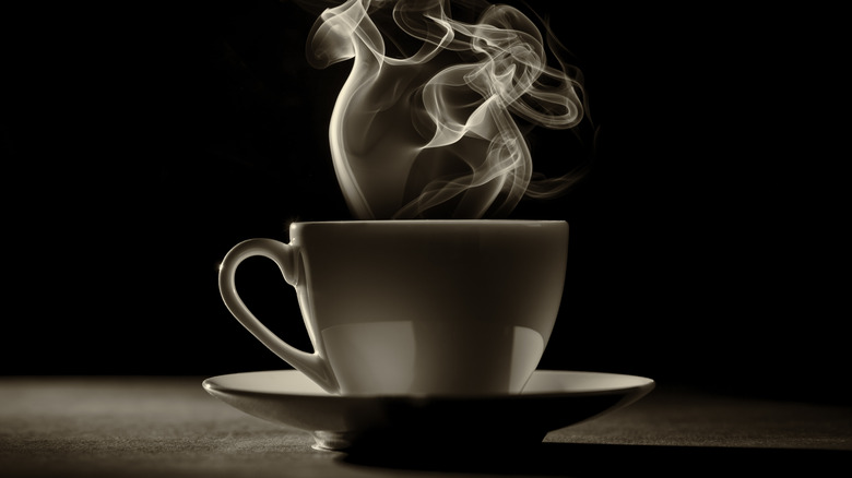 steaming mug