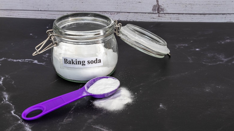 A jar of baking soda