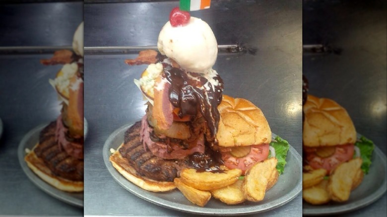 The Terrible Garbage Burger with a side of wedge fries