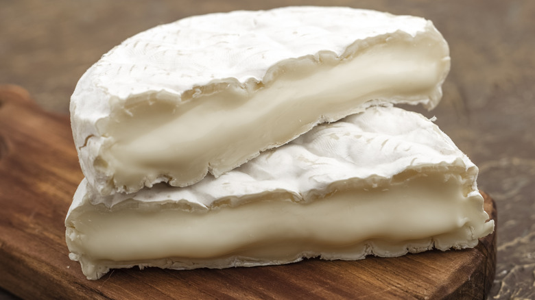 Wheel of brie cheese