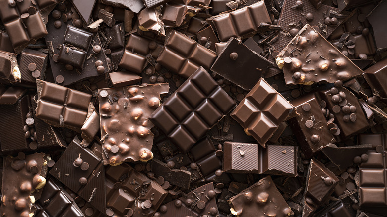 An assortment of chocolate bars