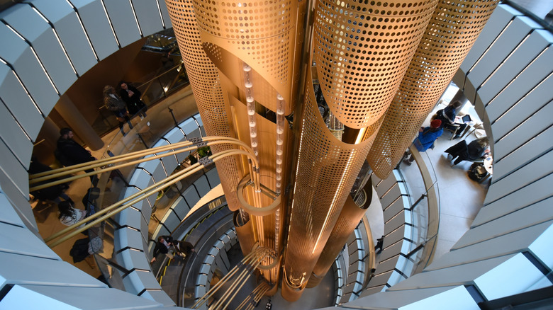 View from above of the 56-foot cask at the world's largest Starbucks Reserve in Chicago