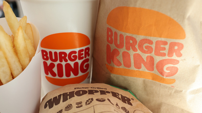 Burger King products sit next to each other on a table