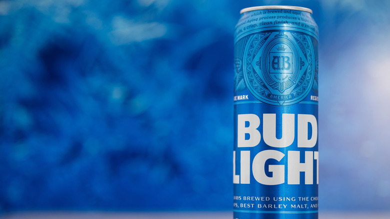 Tall can of Bud Light beer