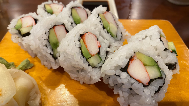 basic California roll on plate