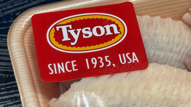Tyson logo printed on a package of chicken