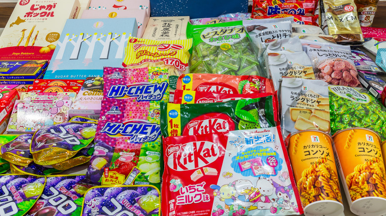 collection of Asian snacks pictured
