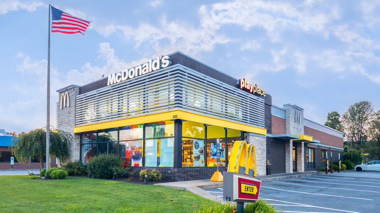 The exterior of a McDonald's restaurant