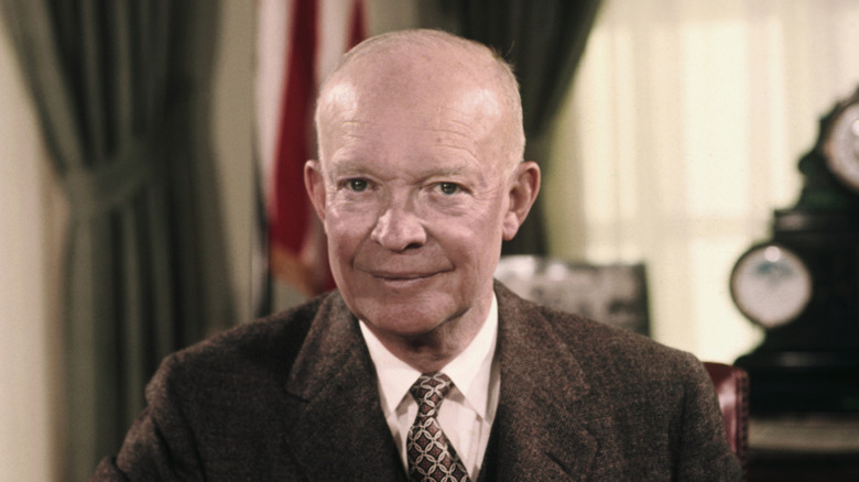 A photo of Dwight D. Eisenhower in the Oval Office