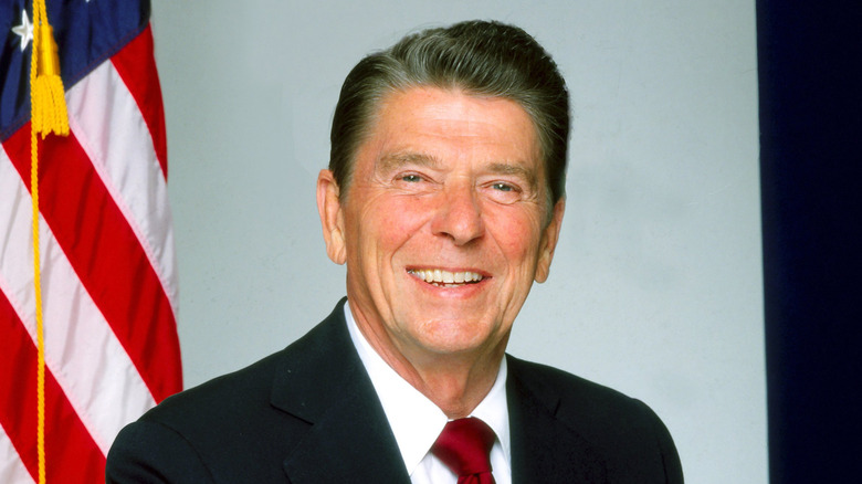 A color photo of Ronald Reagan
