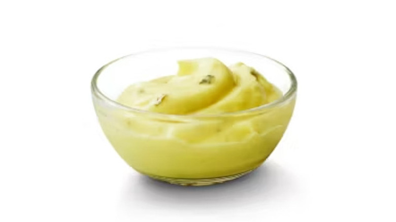 glass ramekin of sauce