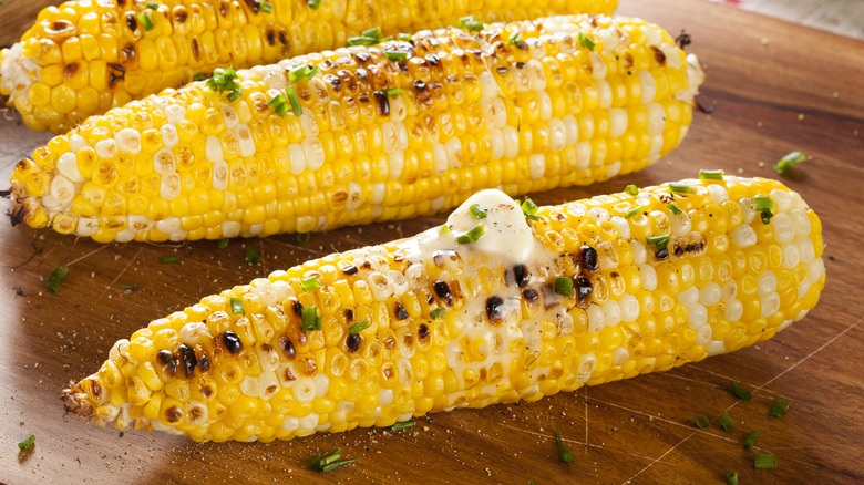 Corn cob with butter