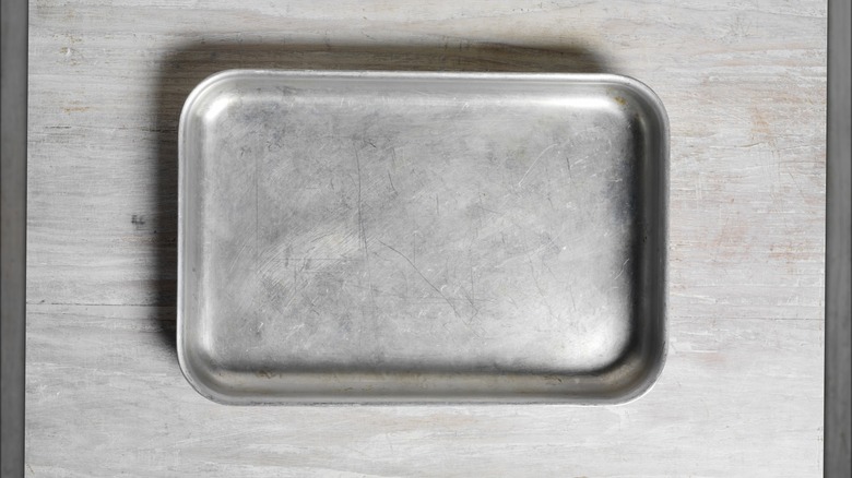baking sheet on counter