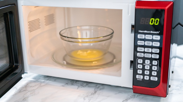 melted butter in microwave