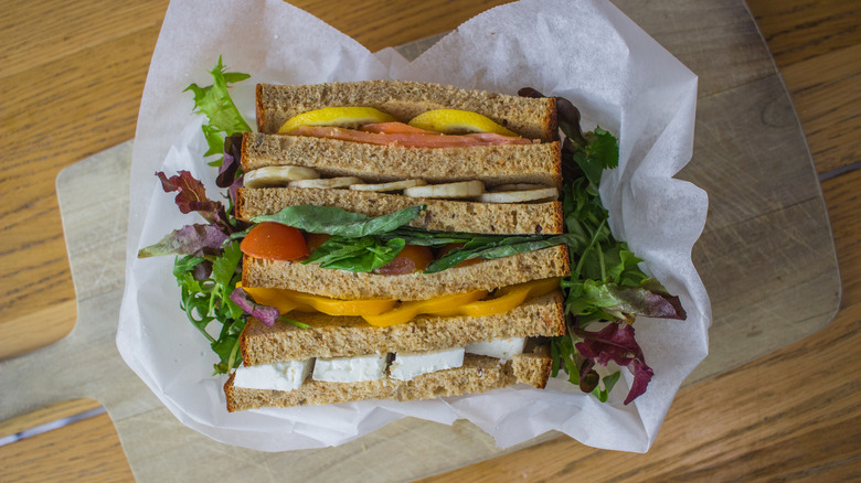 Sandwich in wrapper