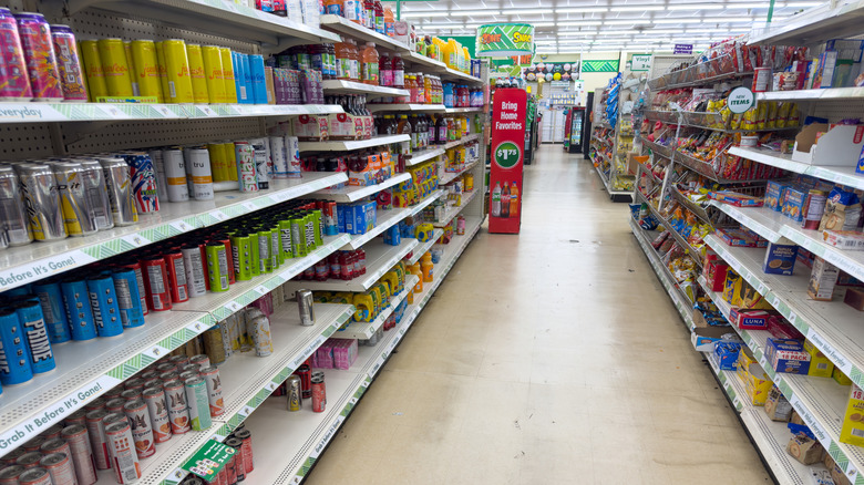 A look down an aisle at Dollar Tree
