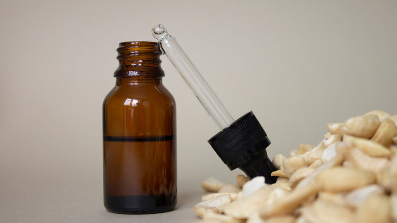 Photo of a jar of nut oil