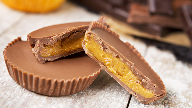 close up of peanut butter cups