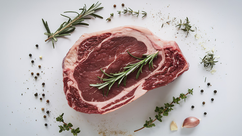 steak surrounded by spices