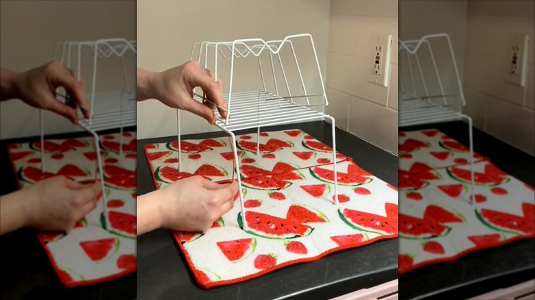 Dollar Diva puts together a DIY dish drying rack