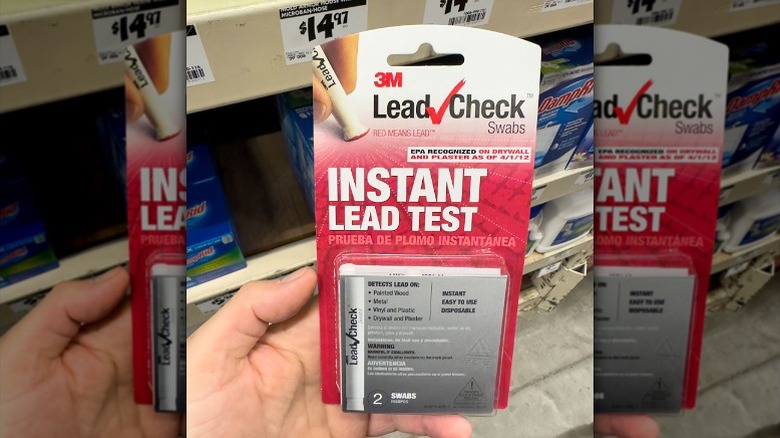 Lead test strips at hardware store