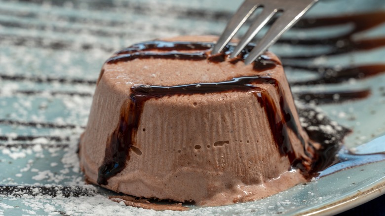 An individually sized chocolate semifreddo.
