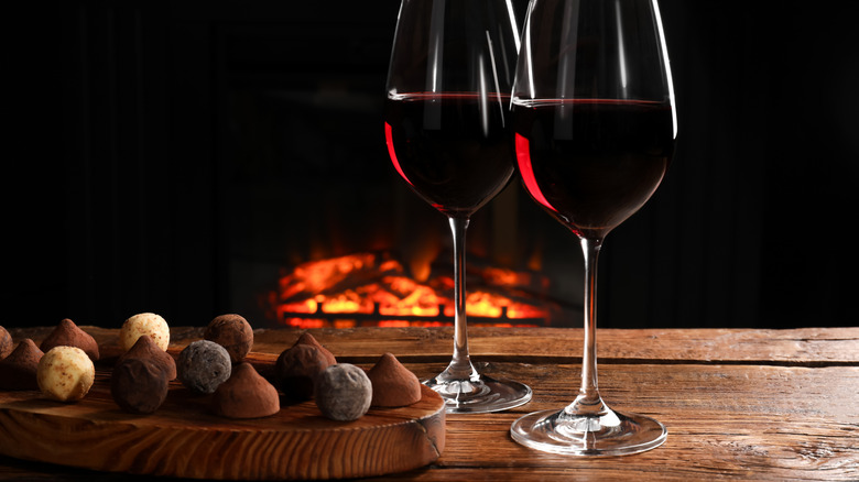 Red wine and chocolates