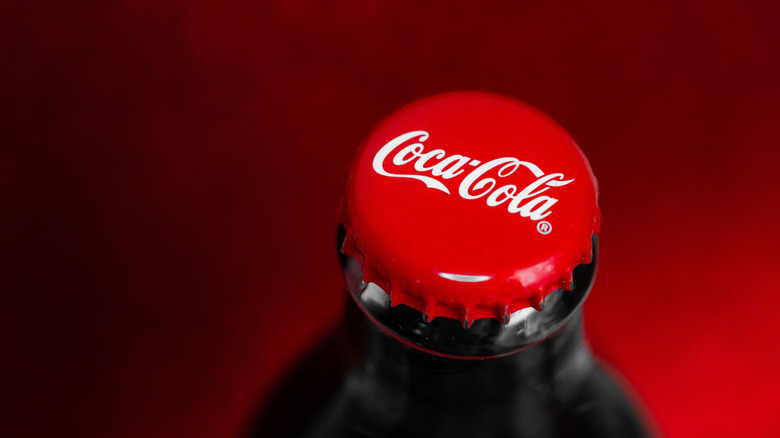 Close up of Coca-Cola bottle cap
