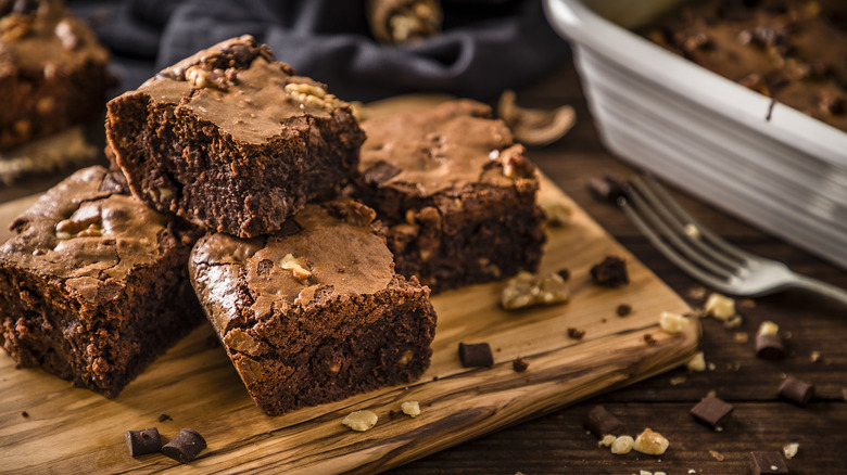 brownies on a cutting board