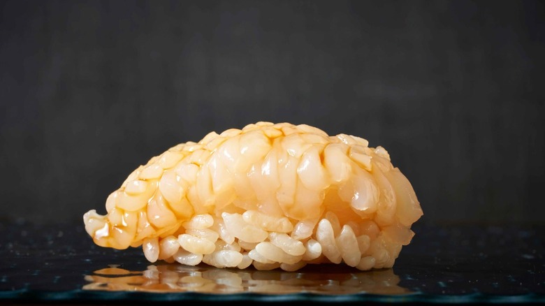 A piece of nigiri sushi