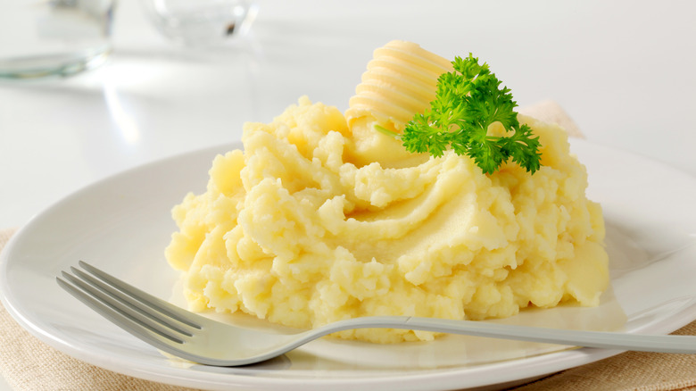 Plate of mashed potatoes