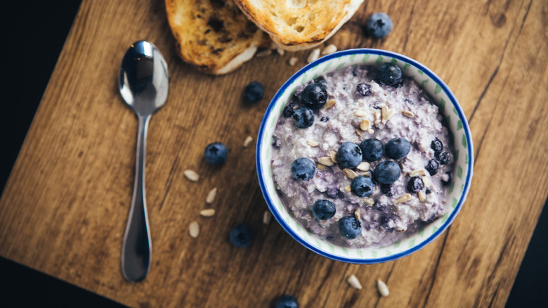 Blueberry bowl of oatmeal