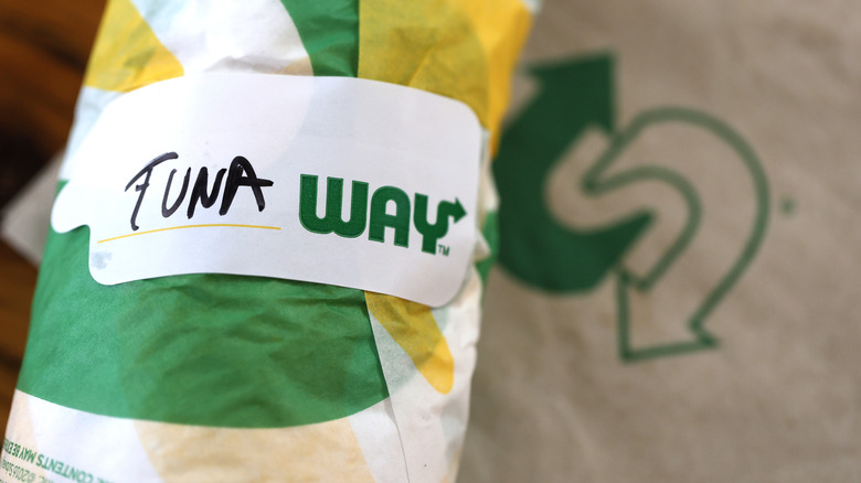 Wrapped Subway tuna sandwich