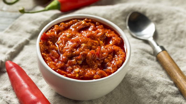bowl of calabrian chili paste