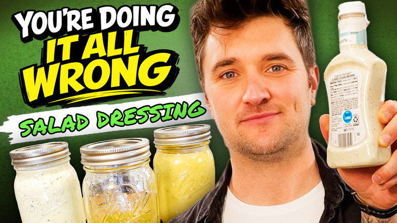 You're Doing It All Wrong graphic with salad dressing in Mason jars and host Josh Donelson