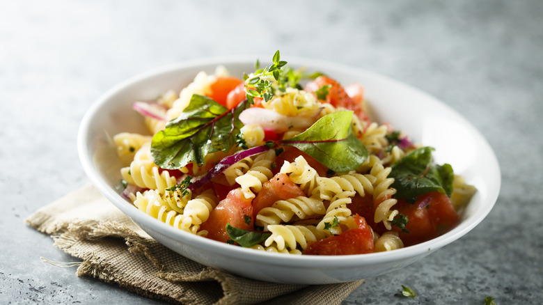 bowl of pasta salad